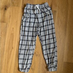 Joe Boxer Black White Plaid Drawstring Joggers Pajama Pants S Pockets